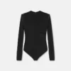 Bodysuit mit tiefem V-Ausschnitt aus Crêpe