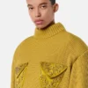 Boxy-Pullover aus Wolle mit Nieten