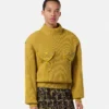 Boxy-Pullover aus Wolle mit Nieten