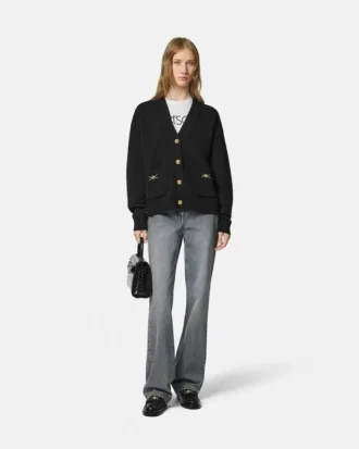 Boxy-Strickjacke aus Kaschmir-Wolle