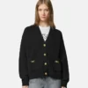 Boxy-Strickjacke aus Kaschmir-Wolle