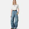 Cargo-Jeans mit niedriger Taille
