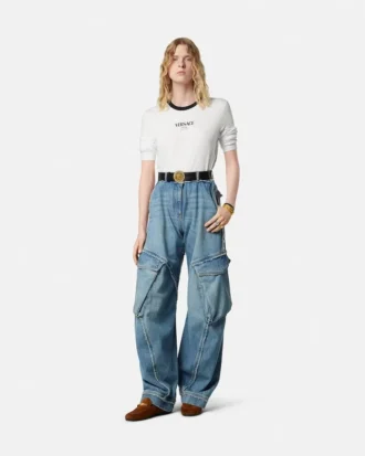 Cargo-Jeans mit niedriger Taille