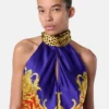 Cheetah Barocco Silk Lavallière-Top