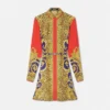 Cheetah Barocco Silk Mini-Hemdkleid