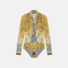 Cheetah Foulard Draped Bodysuit