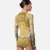 Cheetah Foulard Draped Bodysuit