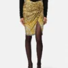 Cheetah Foulard Drapierter Midirock