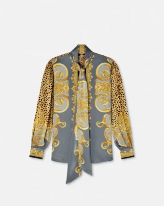 Cheetah Foulard Seiden-Lavallière-Hemd