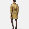 Cheetah Foulard Seiden-Lavallière-Minikleid