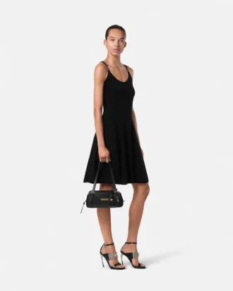 Chenille-Mini-Kleid mit ausgestelltem Rock