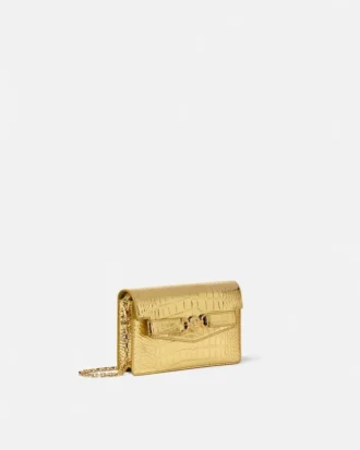 Clutch mit Krokodillederoptik und Medusa 95