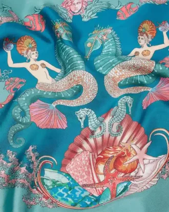 Coral Theatre Großer Seidenfoulard 90 cm