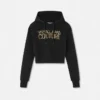 Crop-Hoodie mit Kristall-Logo