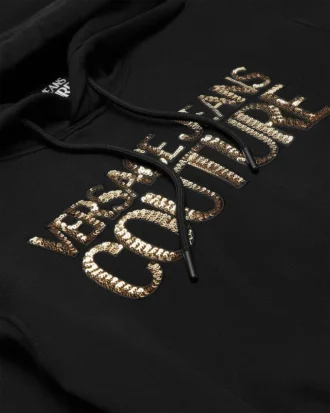 Crop-Hoodie mit Kristall-Logo