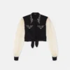 Crop-Shirt aus Georgette mit Nieten