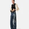 Crop-Shirt aus Georgette mit Nieten