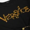 Crop-T-Shirt mit Nieten und Sicherheitsnadel