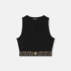 Crop-Top aus Jacquard-Baumwolljersey