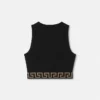 Crop-Top aus Jacquard-Baumwolljersey