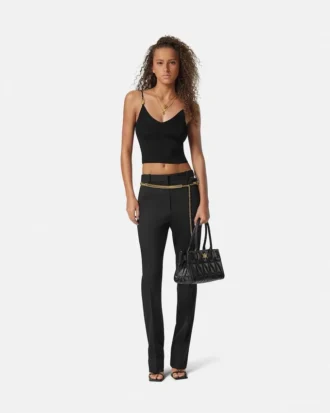 Crop-Top aus Viskose-Strick