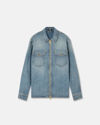 Denim-Overshirt mit Reißverschluss