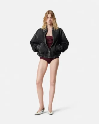 Drapierter Body aus Viskose-Jersey