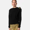 Drapierter Pullover aus Wollstrick