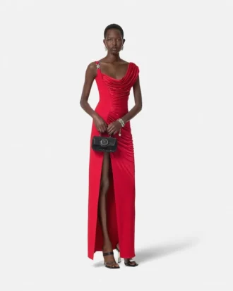 Drapiertes Kleid aus Viskose-Jersey