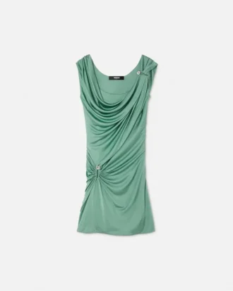 Drapiertes Minikleid mit Sicherheitsnadel