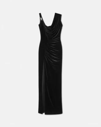 Drapiertes Samtkleid