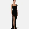 Drapiertes Samtkleid