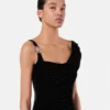Drapiertes Samtkleid