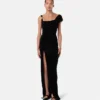 Drapiertes Samtkleid