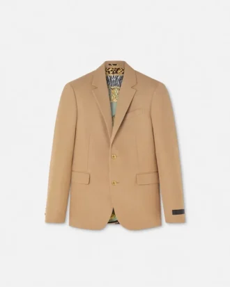 Einreihiger Blazer aus melierter Wolle