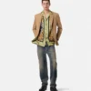 Einreihiger Blazer aus melierter Wolle