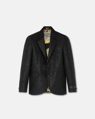 Einreihiger Blazer mit Leoparden-Jacquardmuster