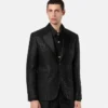 Einreihiger Blazer mit Leoparden-Jacquardmuster