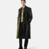 Einreihiger Mantel aus Plongé-Leder