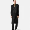 Einreihiger Mantel aus Plongé-Leder