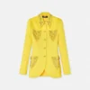 Eng anliegender, einreihiger Blazer aus Wolle mit Nieten