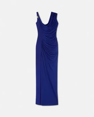Envers-Satin-Crêpe-Drapiertes Abendkleid