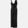 Envers-Satin-Crêpe-Drapiertes Abendkleid