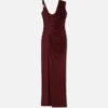 Envers-Satin-Crêpe-Drapiertes Abendkleid
