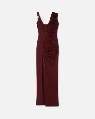 Envers-Satin-Crêpe-Drapiertes Abendkleid