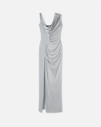Envers-Satin-Crêpe-Drapiertes Abendkleid