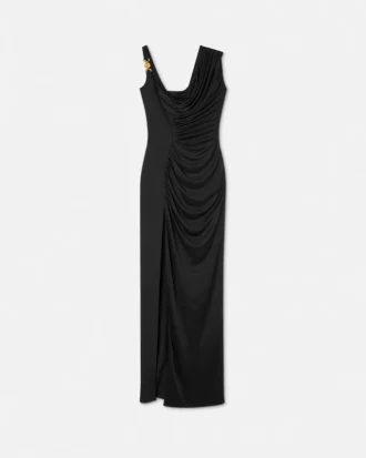 Envers-Satin-Crêpe-Drapiertes Abendkleid