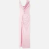 Envers-Satin-Crêpe-Drapiertes Abendkleid