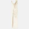 Envers-Satin-Crêpe-Drapiertes Abendkleid