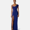Envers-Satin-Crêpe-Drapiertes Abendkleid